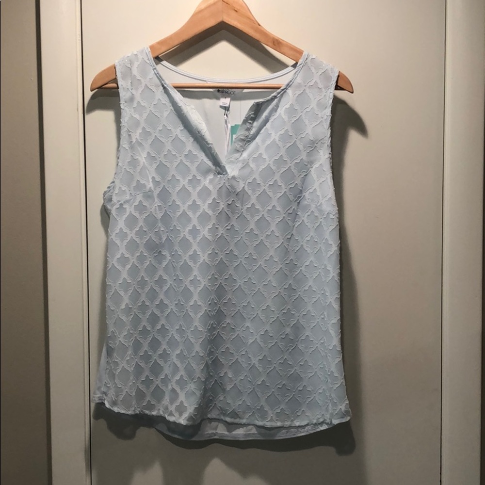 Mixed Material Tank Top